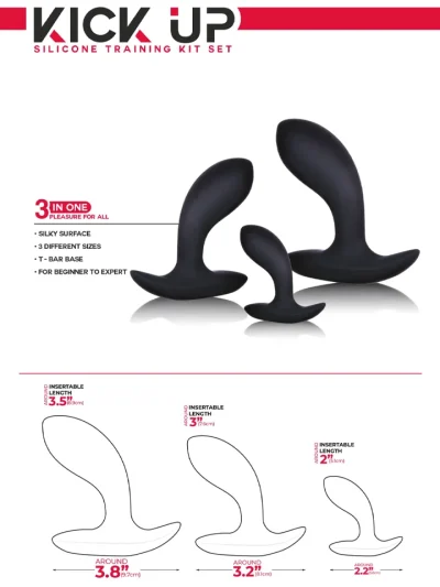 Kick Up Silicone Anal Training Kit - Anālā spraudņa komplekts 2 [full]