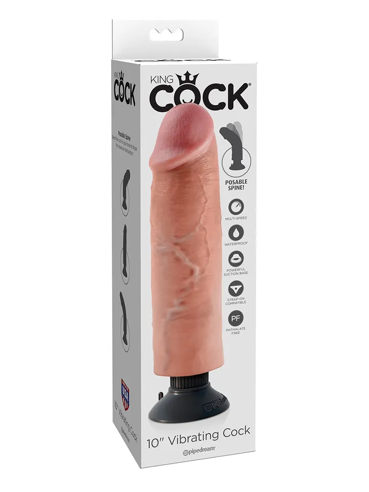 King Cock Realistic Vibrator 25,4 cm - Vibrējošs dildo 5 [full]