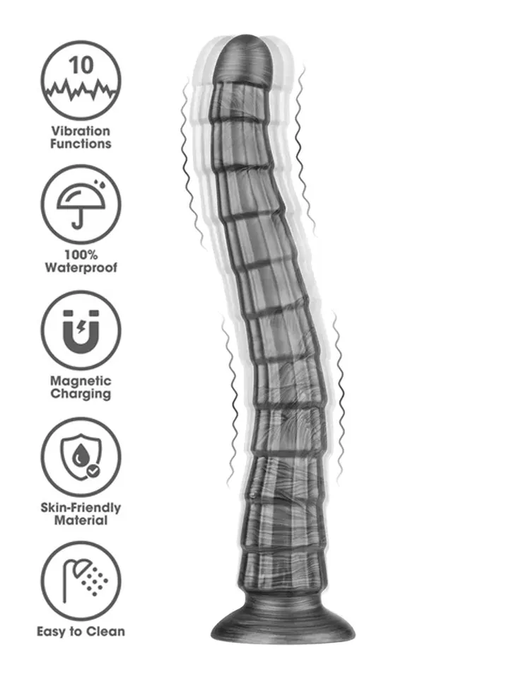 King Sized Vibrating Vibrax Slider 36,8 cm - Vibrējošs anālais dildo 1 [full]