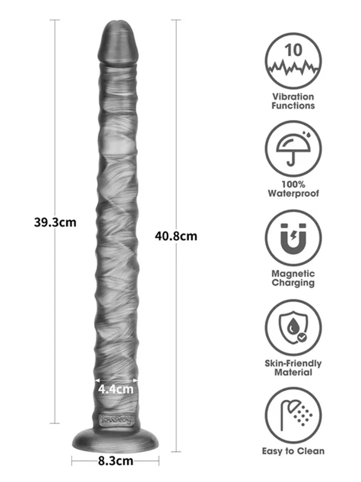 King Sized Vibrating Vibrax Slider 40,8 cm - Vibrējošs anālais dildo 2 [full]