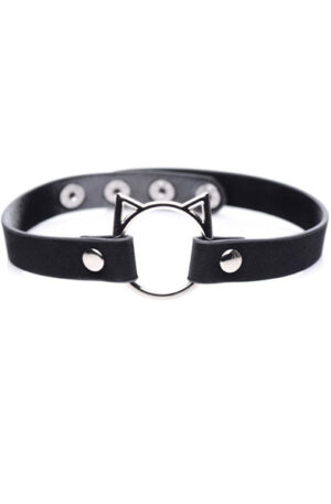 Kinky Kitty Ring Slim Choker Black - BDSM Choker 1