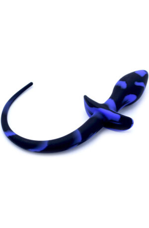 Kiotos Anal Plug Dog Tail Black/Blue - Dzīvnieka astes anālais spraudnis 1