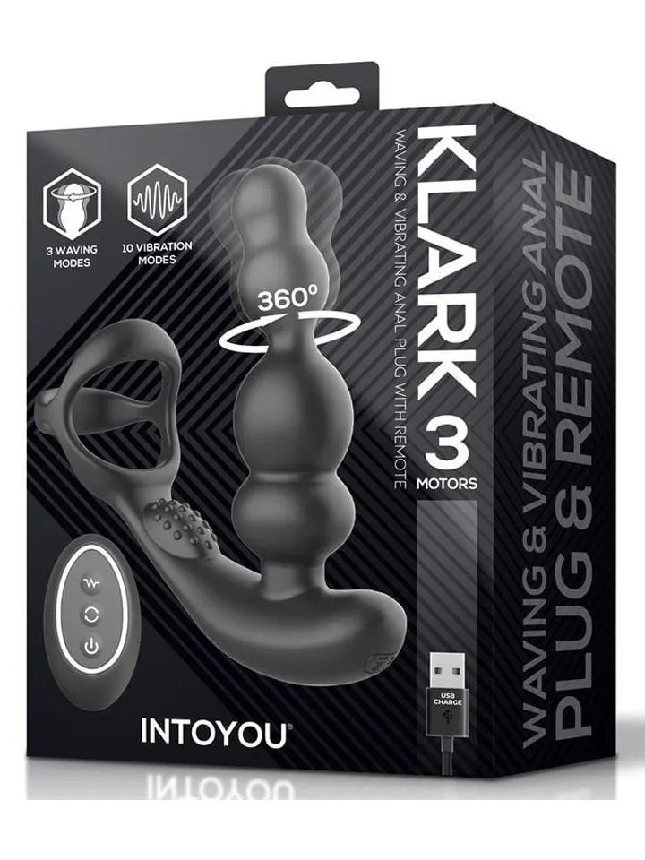 Klark Waving & Vibrating Plug With Remote - Prostatas vibrators ar dzimumlocekļa gredzenu 5 [full]
