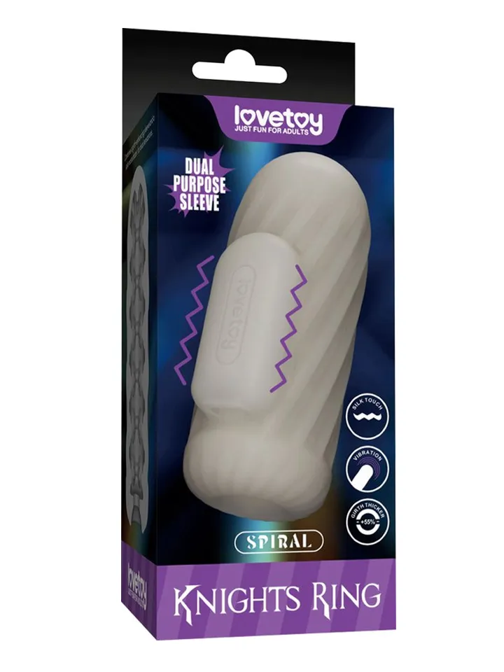 Knights Ring Vibrating Dual Purpose Sleeve-Spiral - Vibrējošs penisa pagarinātājs 1 [full]