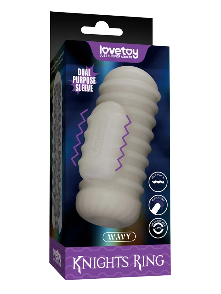 Knights Ring Vibrating Dual Purpose Sleeve-Wavy - Vibrējošs penisa pagarinātājs 1 [full]