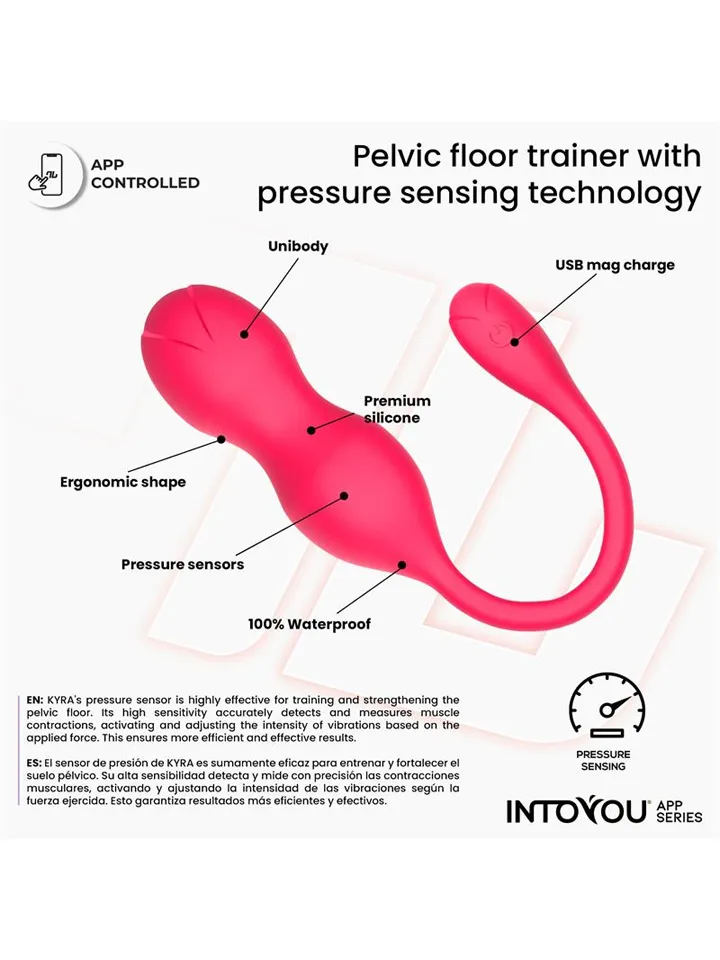 Kyra Pelvic Floor Trainer Pressure Sensing App - Paketes, ko kontrolē lietotnes 3 [full]