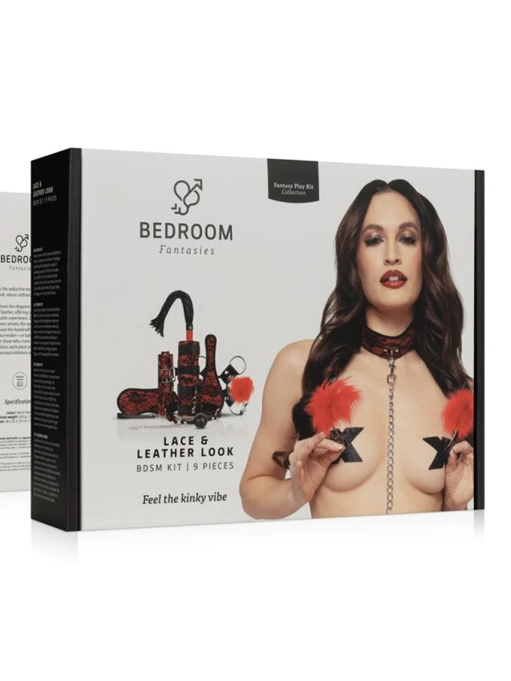 Lace & Leather Look 8-pcs Bondage Set - Verdzības komplekts 3 [full]