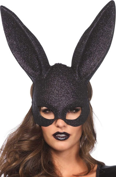 Leg Avenue Black Glitter Rabbit Mask - Trušu ausis 1