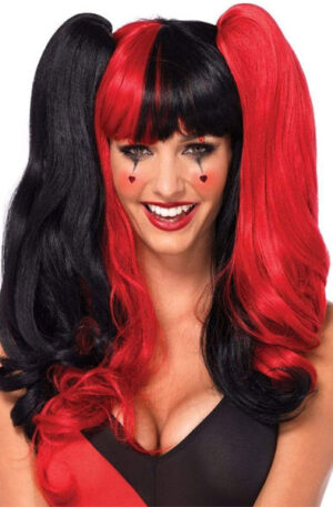 Leg Avenue Harlequin Wig Black/Red - Parūka 1