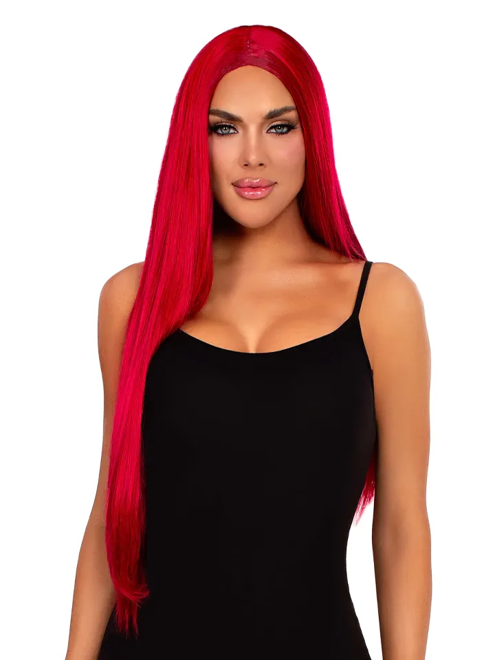 Leg Avenue Long Straight Center Part Wig Red - Sarkana parūka 1 [full]