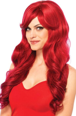 Leg Avenue Long Wavy Wig Red - Sarkana parūka 1