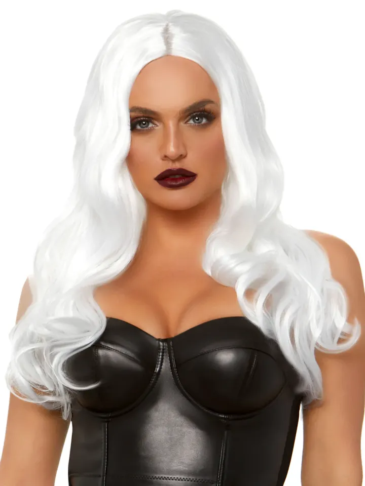Leg Avenue Long Wavy Wig White - Parūka 1 [full]