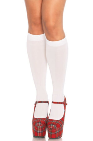 Leg Avenue Nylon Knee Highs White - Zeķes 1