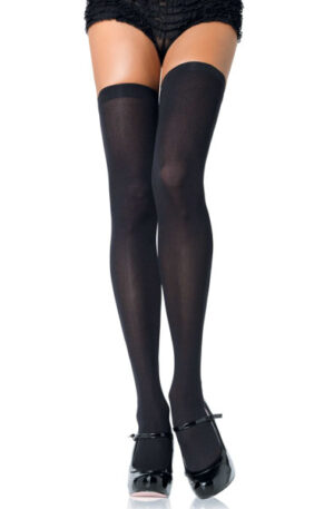 Leg Avenue Nylon Thigh Highs Black - Zeķes 1