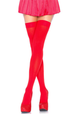 Leg Avenue Nylon Thigh Highs Red - Zeķes 1