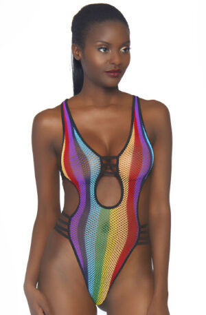 Leg Avenue Rainbow Fishnet Bodysuit - Tedijs 1