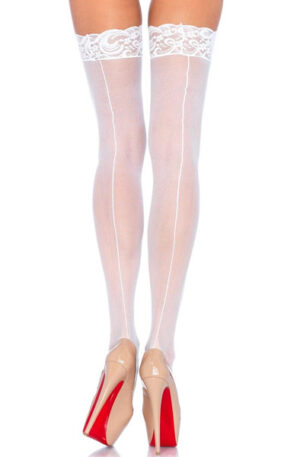 Leg Avenue Sheer Backseam Stockings White - Zeķes 1