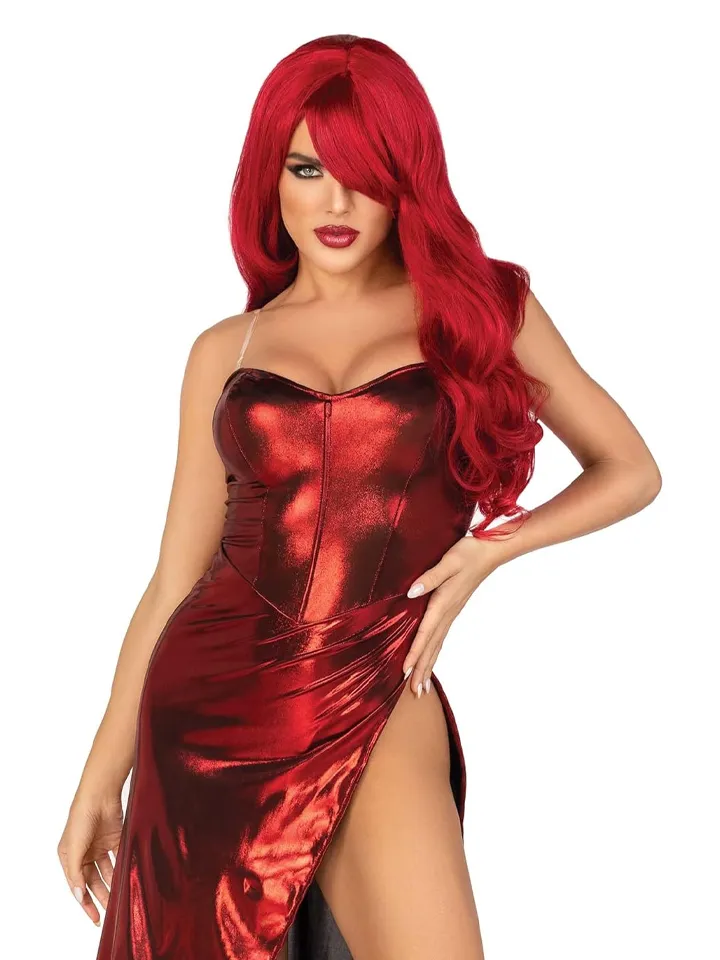 Leg Avenue Shimmer Bodysuit Red - Lomu spēle un maskarāde 1 [full]