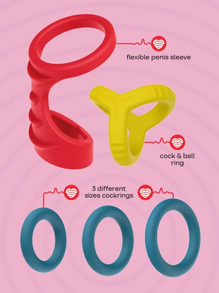 Long Play Love Cock Ring Set - Gaiļa gredzenu komplekts 2 [full]