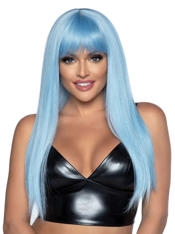 Long Straight Bang Wig Blue - Parūka 1 [full]