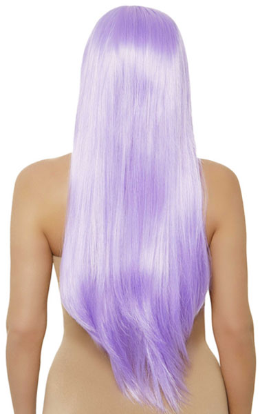 Long Straight Center Part Wig Lavender - Parūka 2