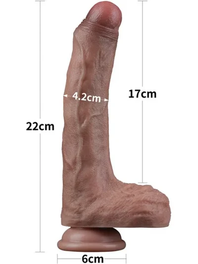 Lovetoy Dual Layered Silicone Cock 21,5 cm - Dzīvīgs dildo 2