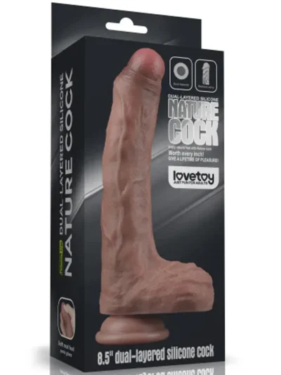 Lovetoy Dual Layered Silicone Cock 21,5 cm - Dzīvīgs dildo 4