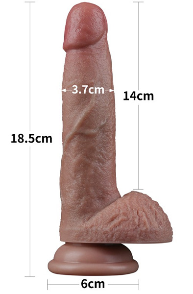 Lovetoy Dual Layered Silicone Dildo 18,5 cm - Dzīvīgs dildo 2