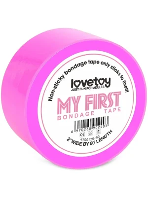 Lovetoy Non-Sticky Bondage Tape Neon Pink 15m - Verdzības lente 1