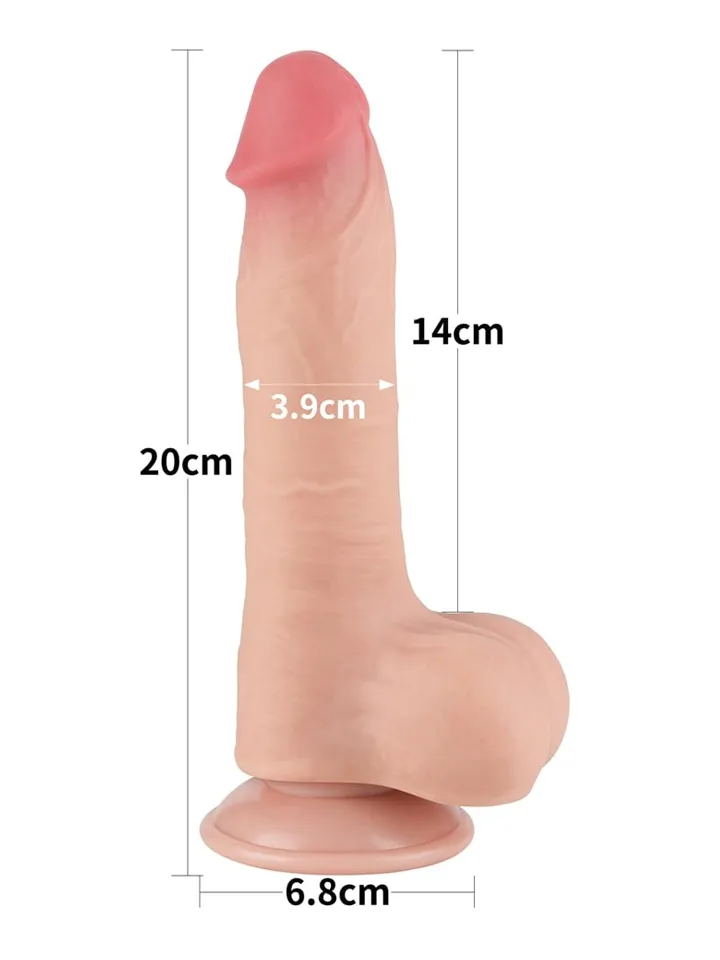 Lovetoy Sliding Skin Dual Layer Dildo 20 cm - Dzīvīgs dildo 2 [full]