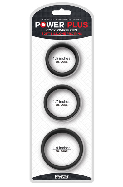Lovetoy Soft Silicone Pro Rings - Gaiļa gredzenu komplekts 3