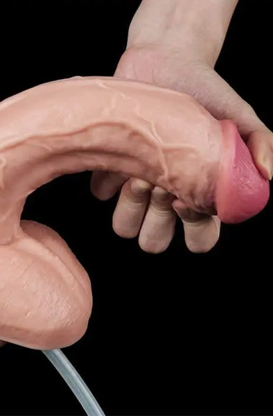 Lovetoy Squirt Extreme Dildo Flesh 25,5 cm - Smidzināšanas dildo 3