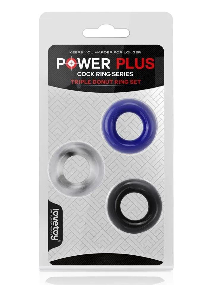 Lovetoy X-Basic Donut Rings 3-pack - Gaiļa gredzenu komplekts 3 [full]