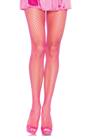 Lycra Fishnet Pantyhose Neon Pink - Zeķes 1