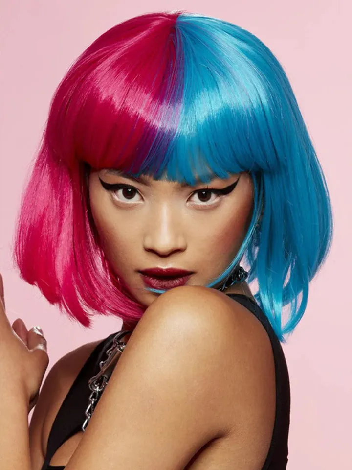 Manic Panic Red & Blue Bob Wig - Parūka 2 [full]