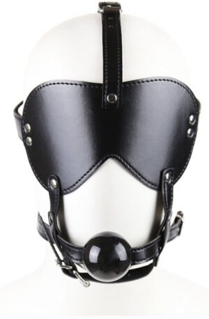 Mask With Gag Bling Ball Black - Gag ar zirglietām 1