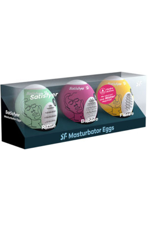 Masturbator Egg 3-pack Riffle, Bubble, Fierce - Tenga ola 1
