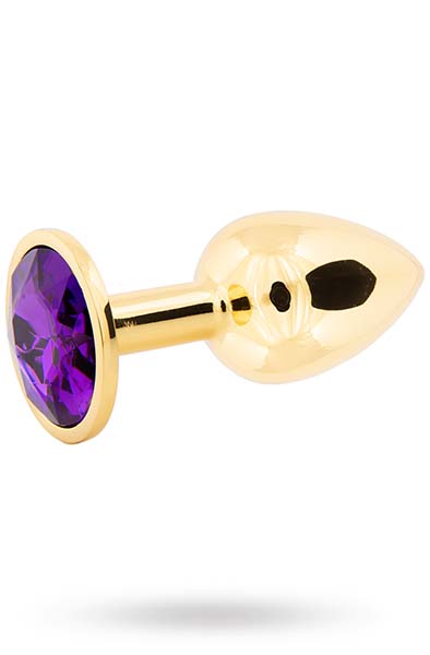 Metal Butt Plug Gold/Purple Small - Anālais spraudnis metāla 2