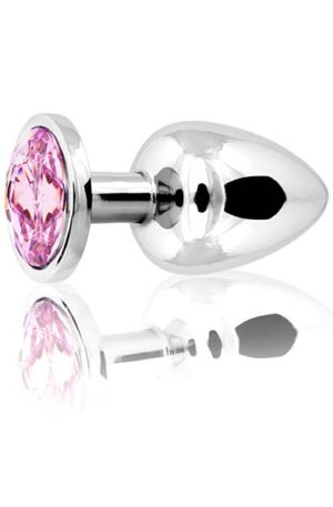 Metal Butt Plug Silver/Pink Large - Anālais spraudnis metāla 1