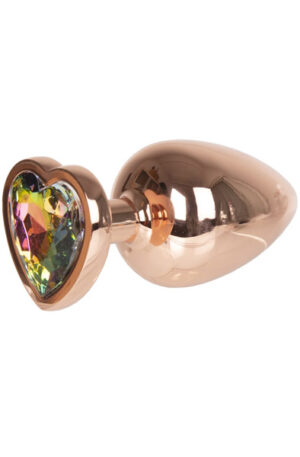 Metal Heart Plug Gold Rose Large - Muca spraudnis 1