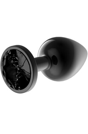 Metalic Butt Plug With Blackgem Jewel L - Anālais spraudnis metāla 1