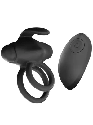 Mr & Mrs Vibe Ring Black - Vibrējošs gaiļa gredzens 1