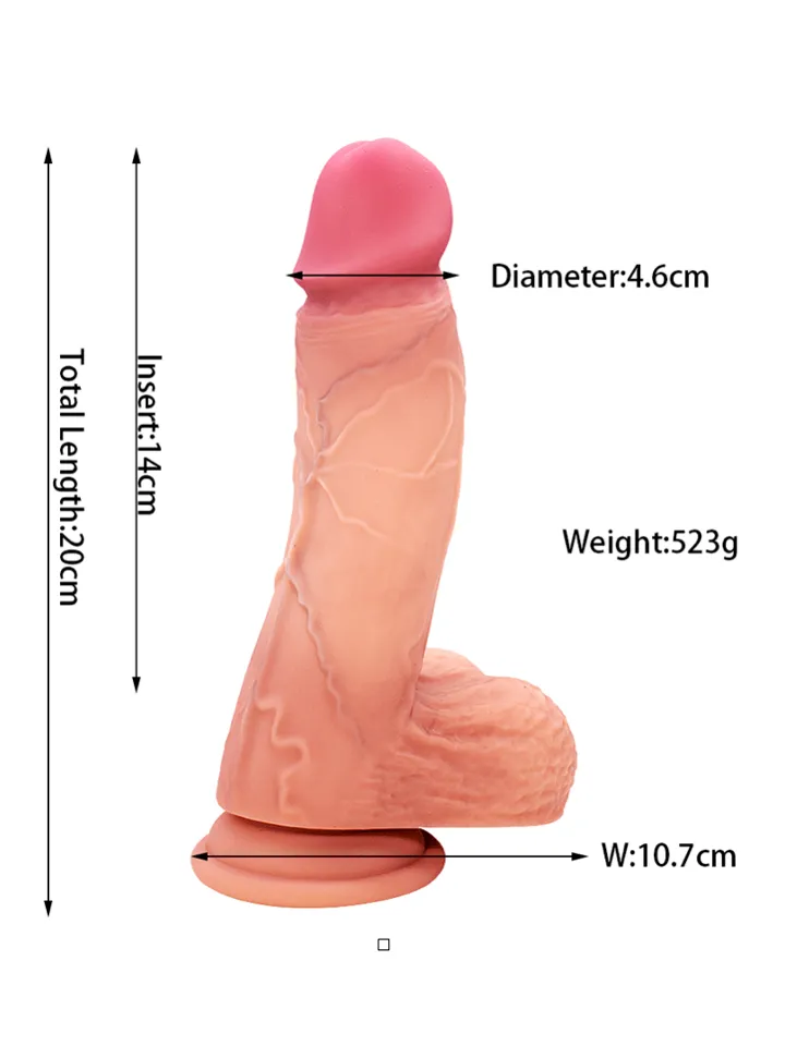 NaturalFeel Silicone Dildo With Balls 20 cm - Dzīvīgs dildo 4 [full]