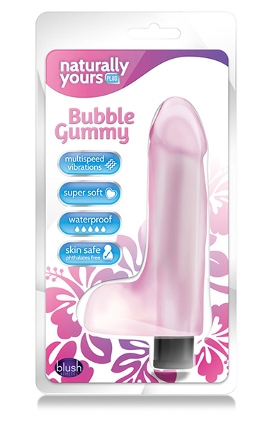 Naturally Yours Bubble Gummy Pink 14cm - Vibrējošs dildo 2