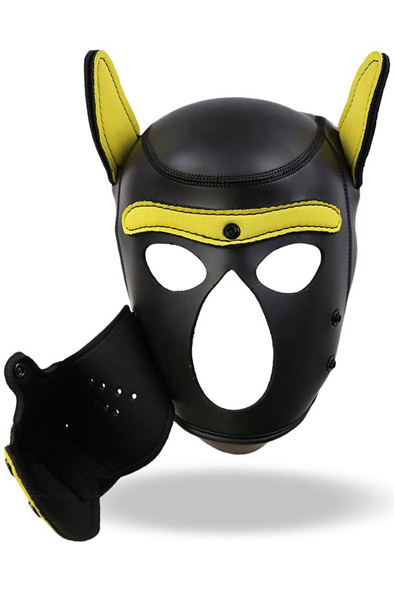 Neoprene Dog Hound Removable Muzzle Black/Yellow - BDSM maska 2