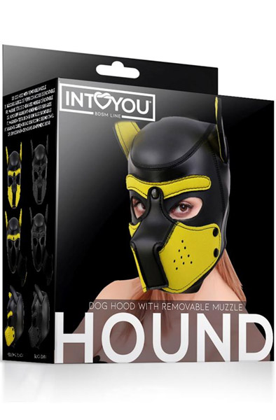 Neoprene Dog Hound Removable Muzzle Black/Yellow - BDSM maska 3