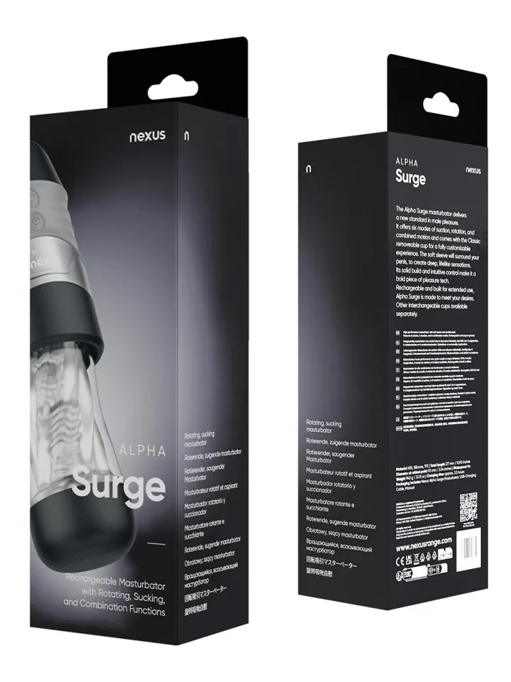 Nexus Alpha Surge Masturbator With Rotation & Suction - Automātiskais masturbators 3 [full]