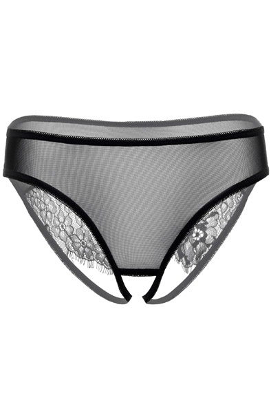 Nicolette Crotchless Panty Black - Biksītes bez kājstarpēm 2