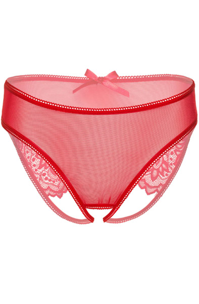 Nicolette Crotchless Panty Red - Biksītes bez kājstarpēm 2