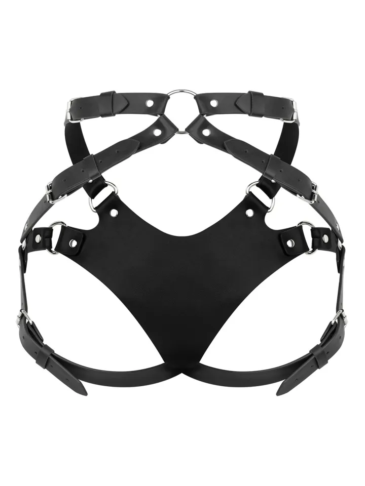 No-Parts PU Leather Harness Black - Siksnas 2 [full]